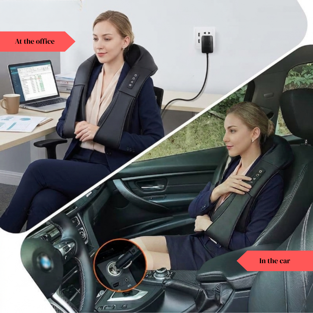 Shiatsu Electric Massager for Neck and Shoulders, for Pain Relief. Back and Body Massager, for Home/Oficce and Car Use