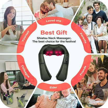 Shiatsu Electric Massager for Neck and Shoulders, for Pain Relief. Back and Body Massager, for Home/Oficce and Car Use