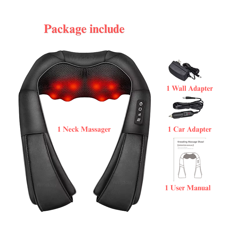 Shiatsu Electric Massager for Neck and Shoulders, for Pain Relief. Back and Body Massager, for Home/Oficce and Car Use