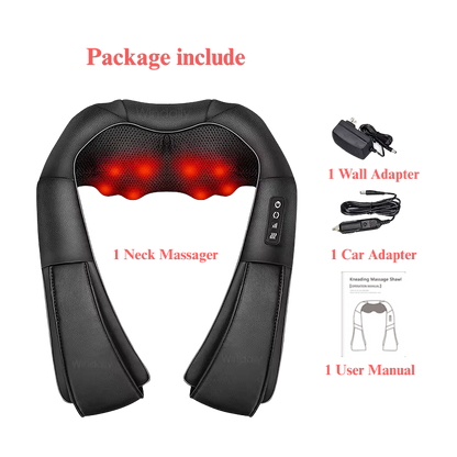 Shiatsu Electric Massager for Neck and Shoulders, for Pain Relief. Back and Body Massager, for Home/Oficce and Car Use