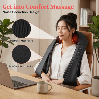 Shiatsu Electric Massager for Neck and Shoulders, for Pain Relief. Back and Body Massager, for Home/Oficce and Car Use